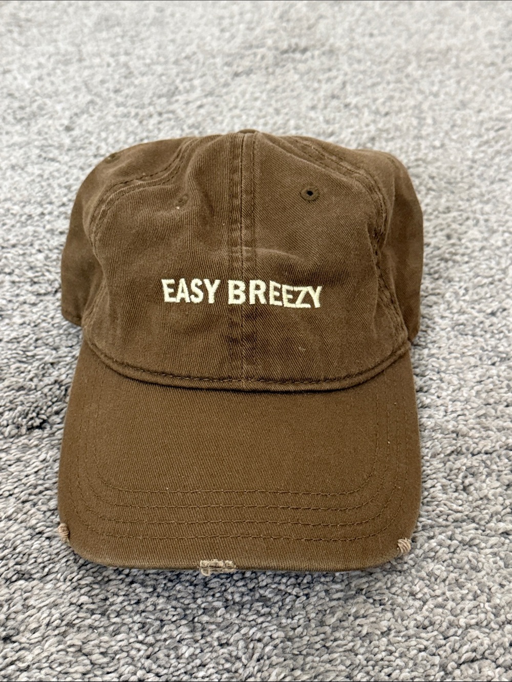 Easy Breezy Brown Cotton Baseball Cap